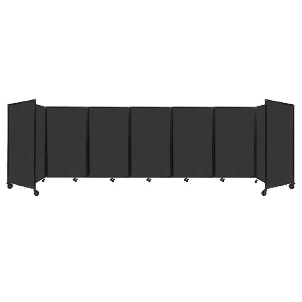 Room Divider 360 Folding Portable Partition 19'6" x 5' Black Fabric